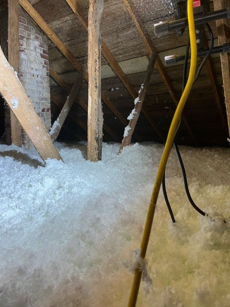 Completed attic insulation